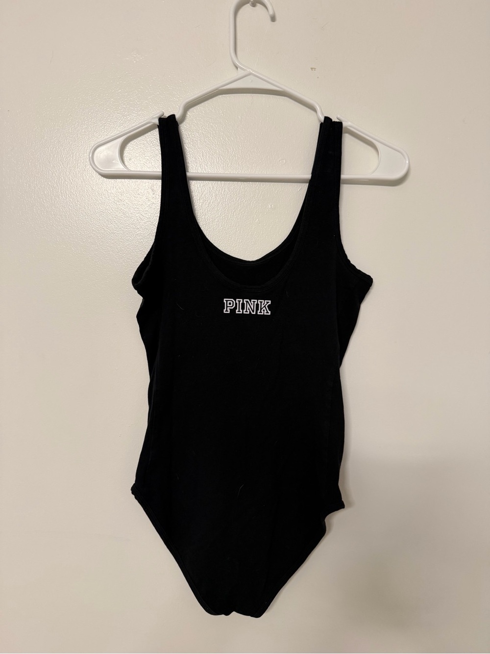 PINK Victoria's Secret Black Cotton Bodysuit
